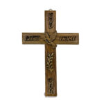 Dios bendiga nuestro hogar Cruz grabada en madera de olivo Cruz de oracién | Cruz de consuelo de Tierra Santa | Cruz de mano o cruz colgante de pared - Regalo religioso
